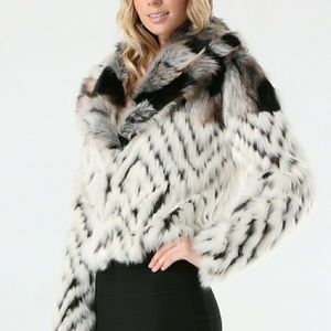 Bebe Lolita 2-Tone Faux Fur Coat